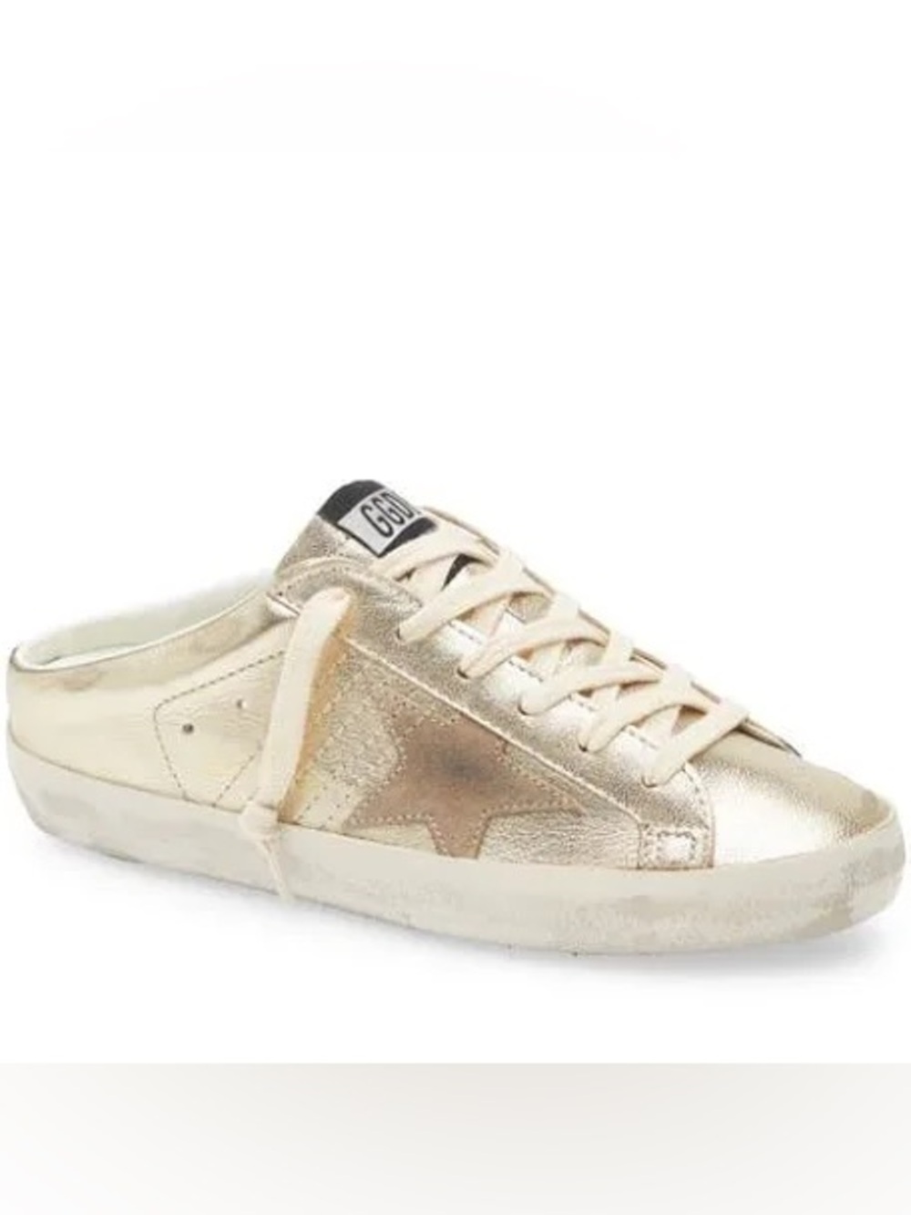 Golden Goose Women’s Metallic Gold Low-Top Slip On Sneaker with Star
